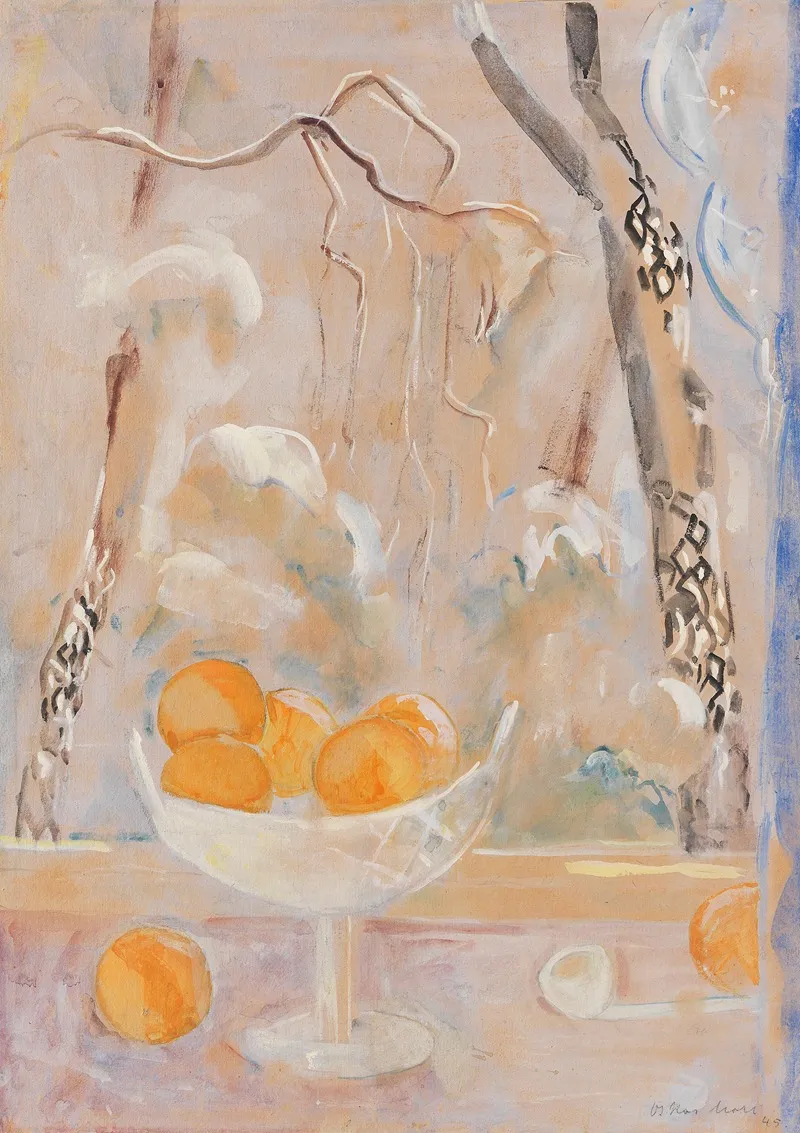 Obstschale Mit Winterlandschaft