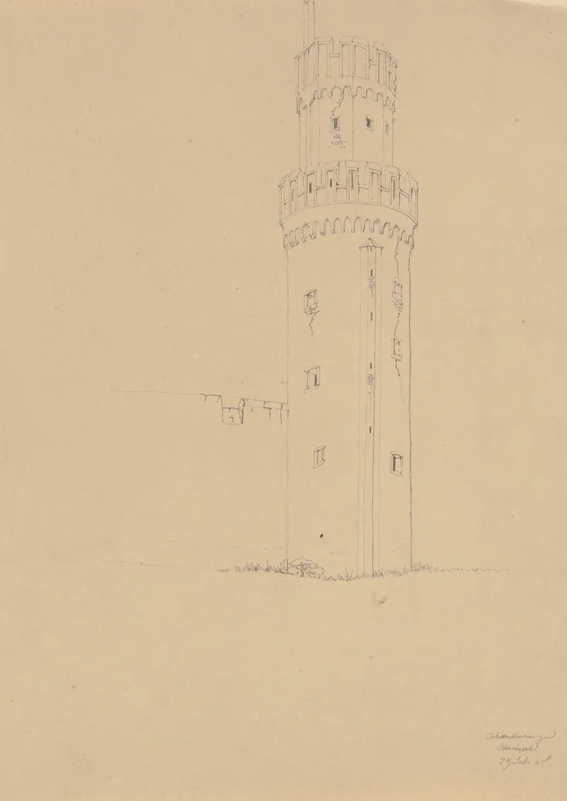 Ochsenturm Zu Oberwesel by Friedrich Wilhelm Ludwig - Canvas Print
