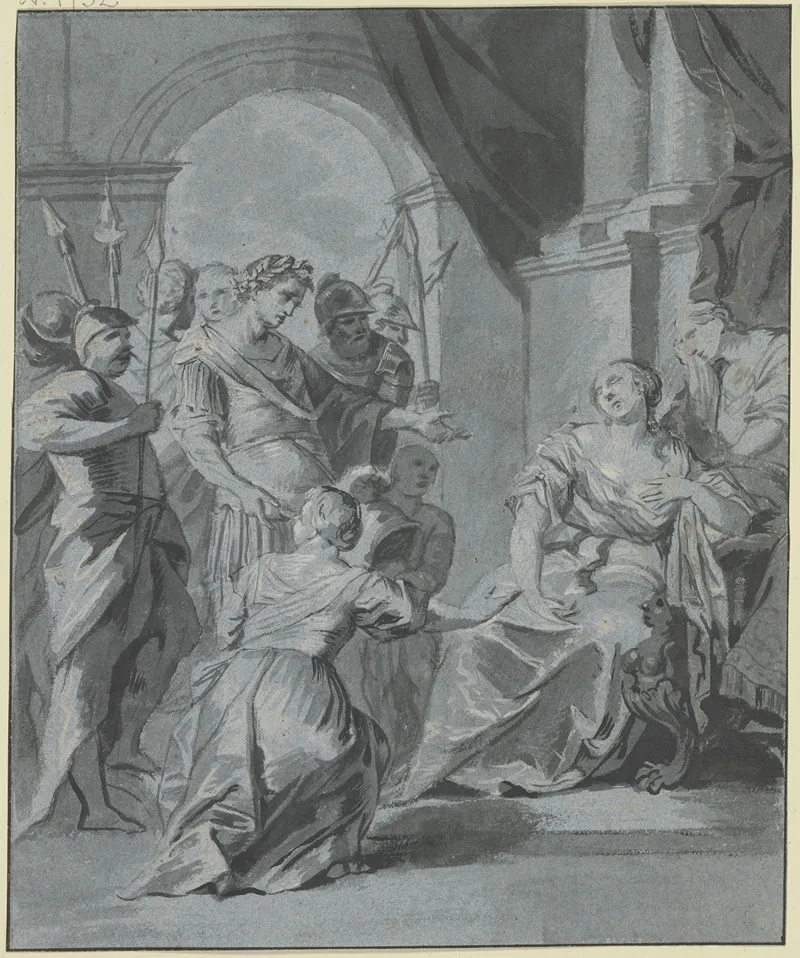 Octavian Vor Der Verzweifelnden Kleopatra by Gottlieb Welté - Canvas Print