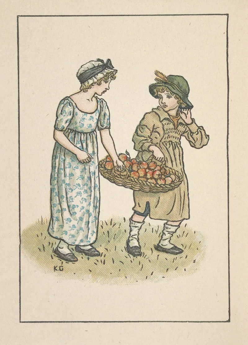 October 34 by Kate Greenaway - Canvas Print