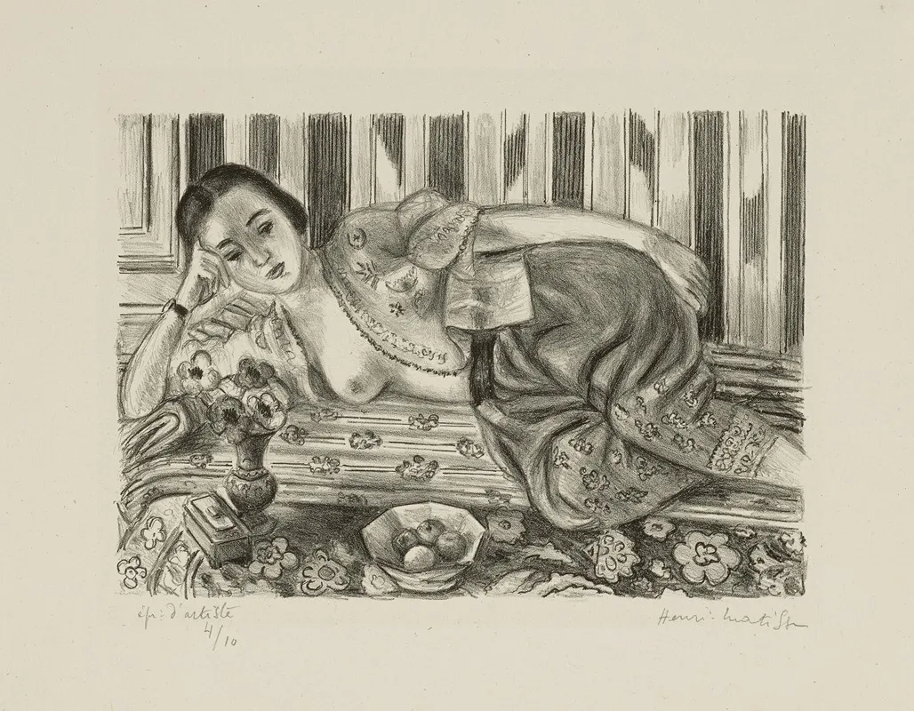 Odalisque A La Culotte De Satin Rouge by Henri Matisse - Canvas Print
