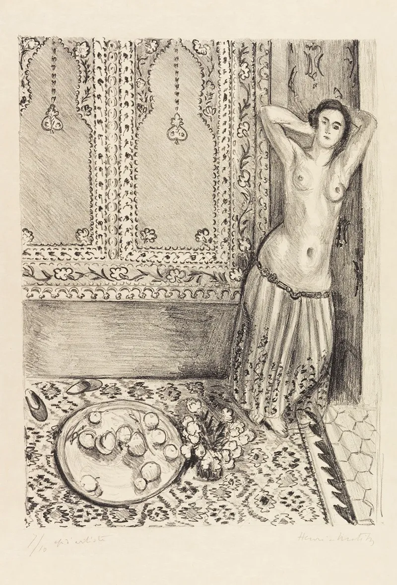 Odalisque Debout Au Plateau De Fruits by Henri Matisse - Canvas Print