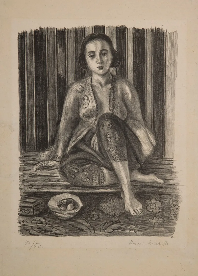 Odalisque With A Bowl Of Fruit by Henri Matisse - Canvas Print