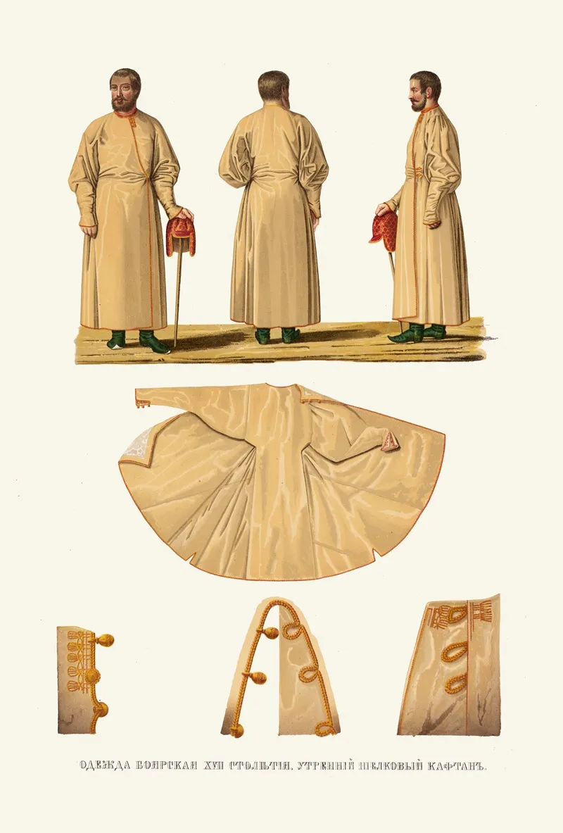 Odezhda Boiarskaia Xvii Stoletiia Utrenii Shelkovyi Kaftan