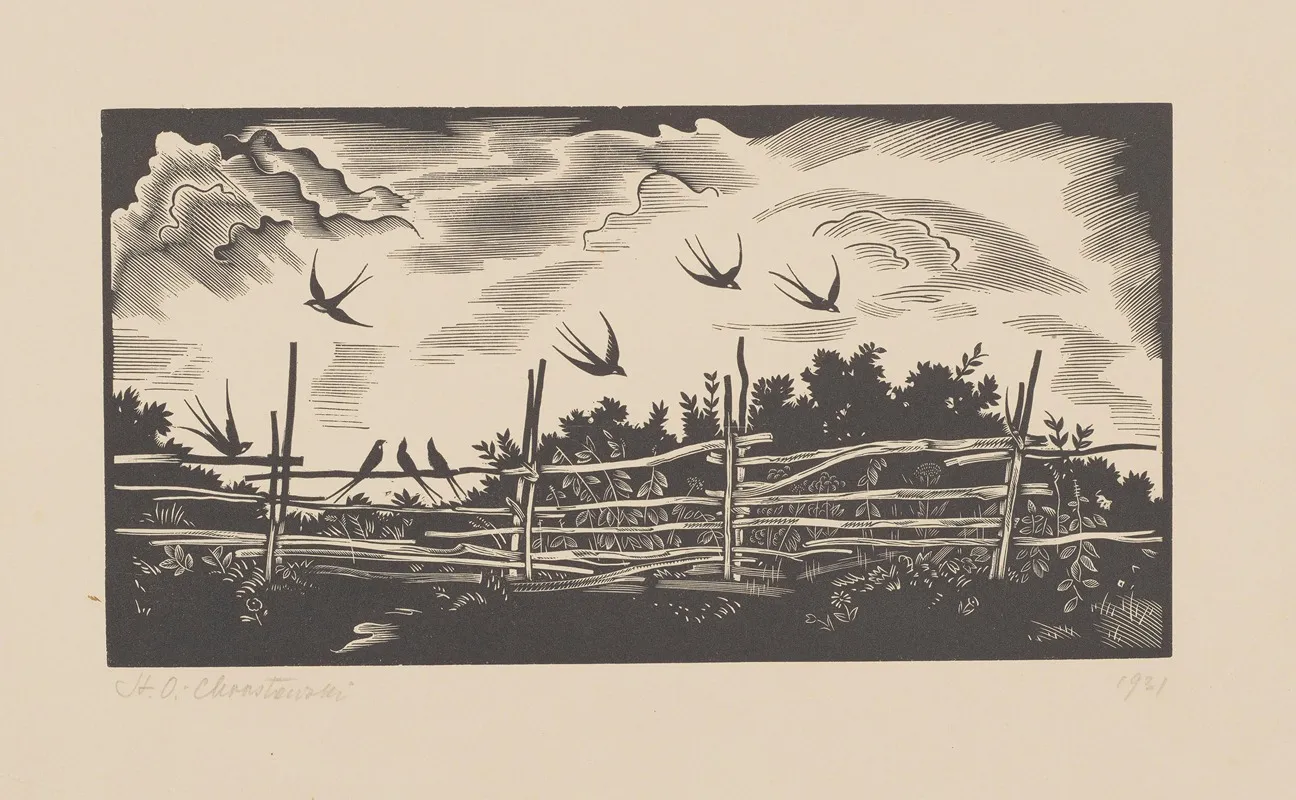 Odlot Jaskolek by Stanisław Ostoja-Chrostowski - Canvas Print