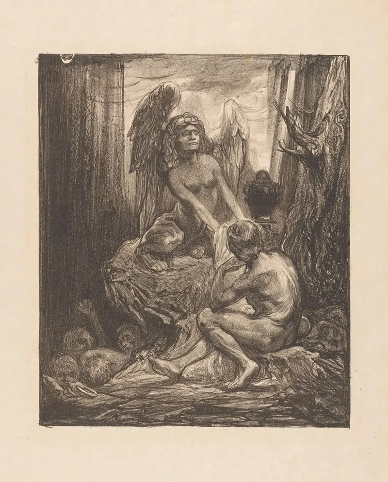 Oedipus En De Sfinx 2 by Johannes Josephus Aarts - Canvas Print