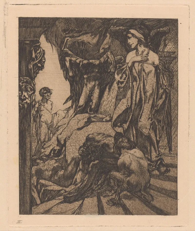 Oedipus En De Sfinx by Johannes Josephus Aarts - Canvas Print