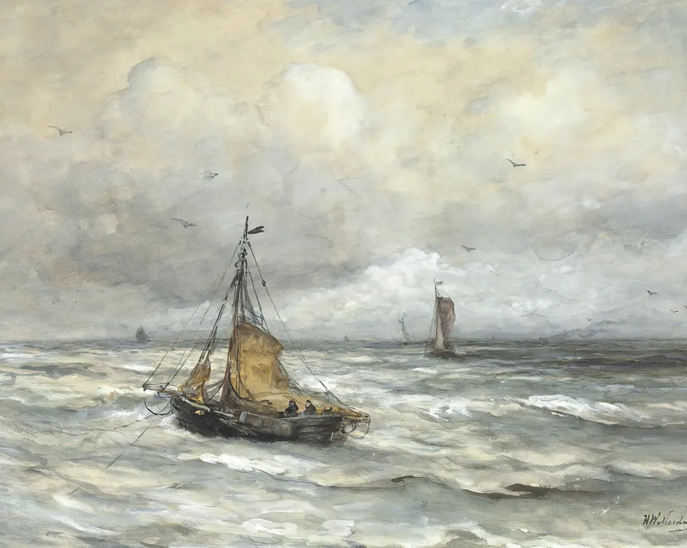 Off The Coast by Hendrik Willem Mesdag - Canvas Print
