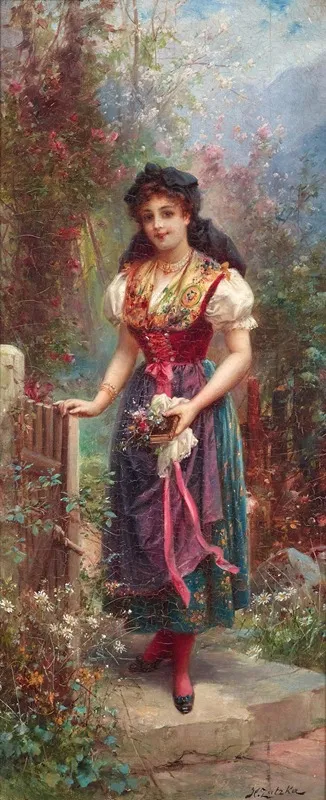 Off To Church by Hans Zatzka - Canvas Print
