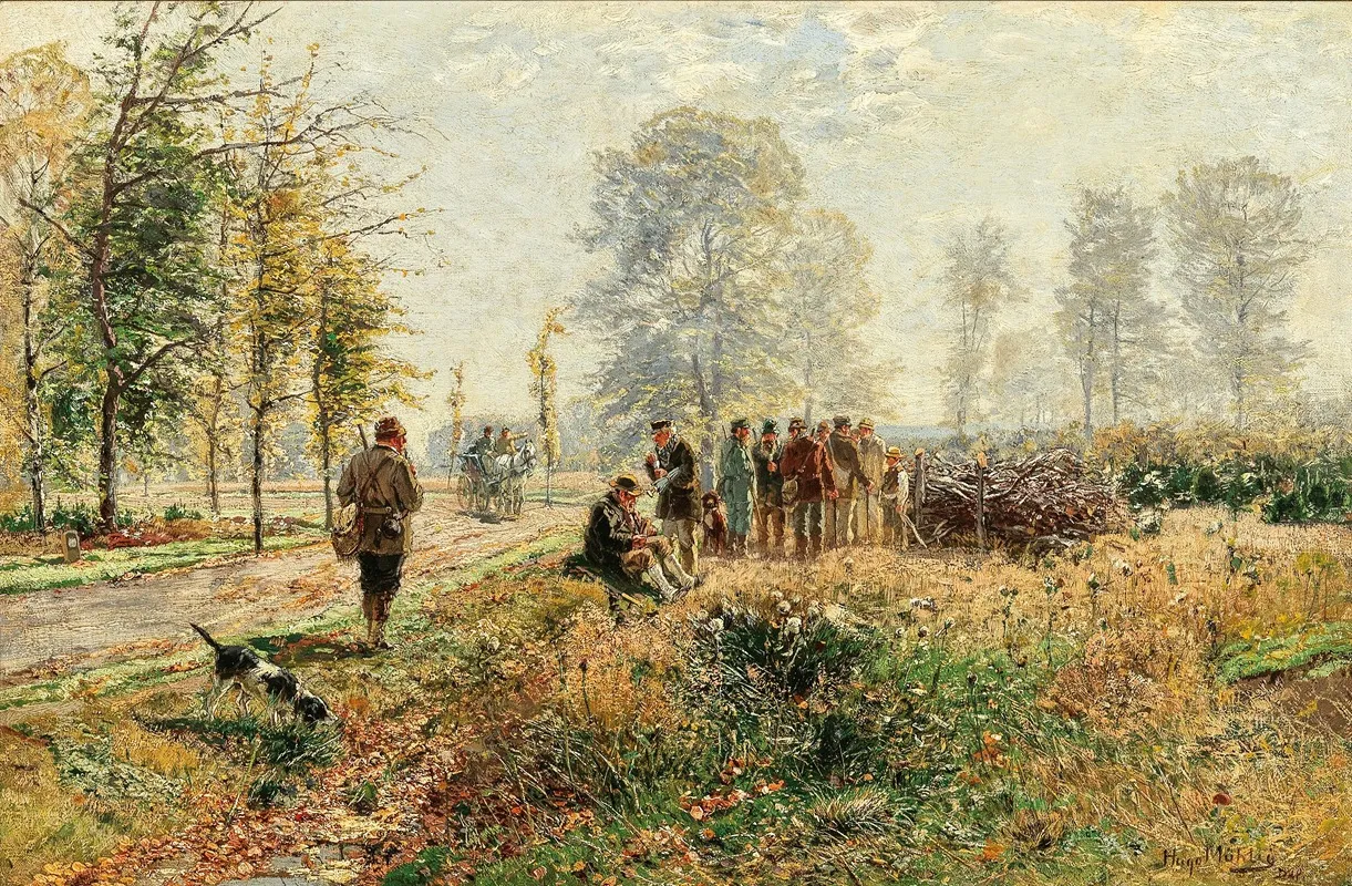 Off To The Hunt 2 by Hugo Mühlig - Canvas Print