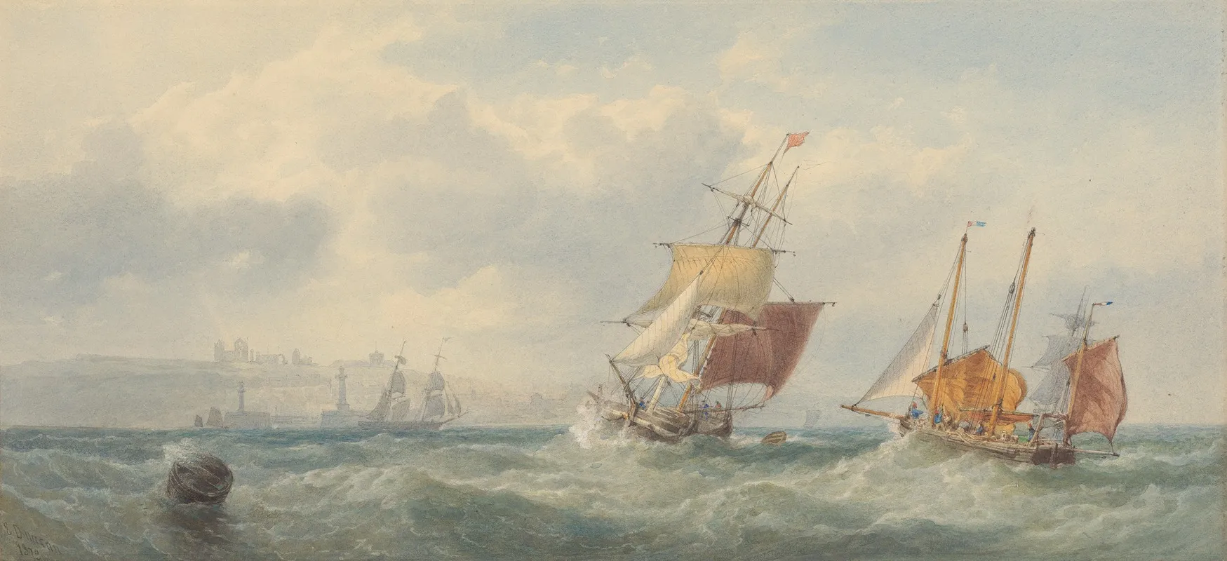 Off Whitby 2 by Edward Duncan - Canvas Print