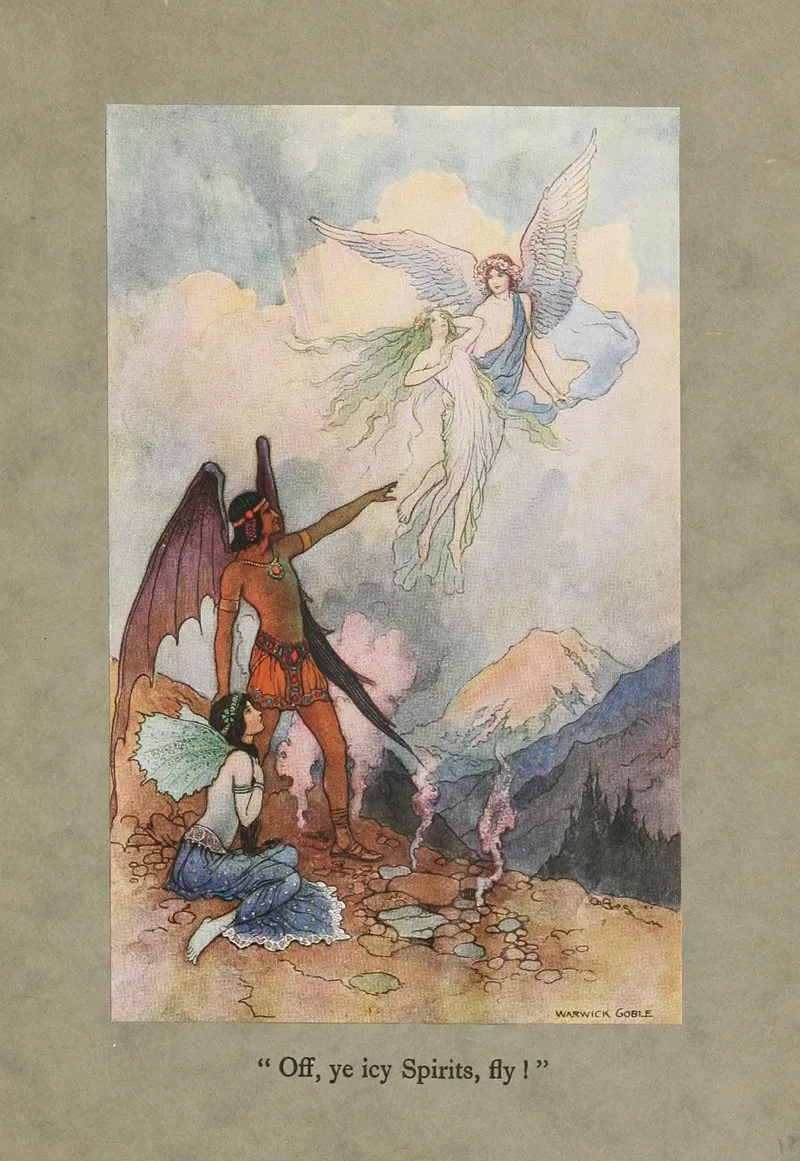 Off Ye Icy Spirits Fly by Warwick Goble - Canvas Print