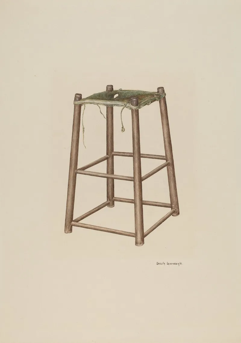Office High Stool by Ursula Lauderdale - Canvas Print