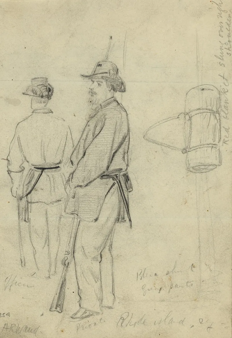 Officer And Private Of A Rhode Island Regiment