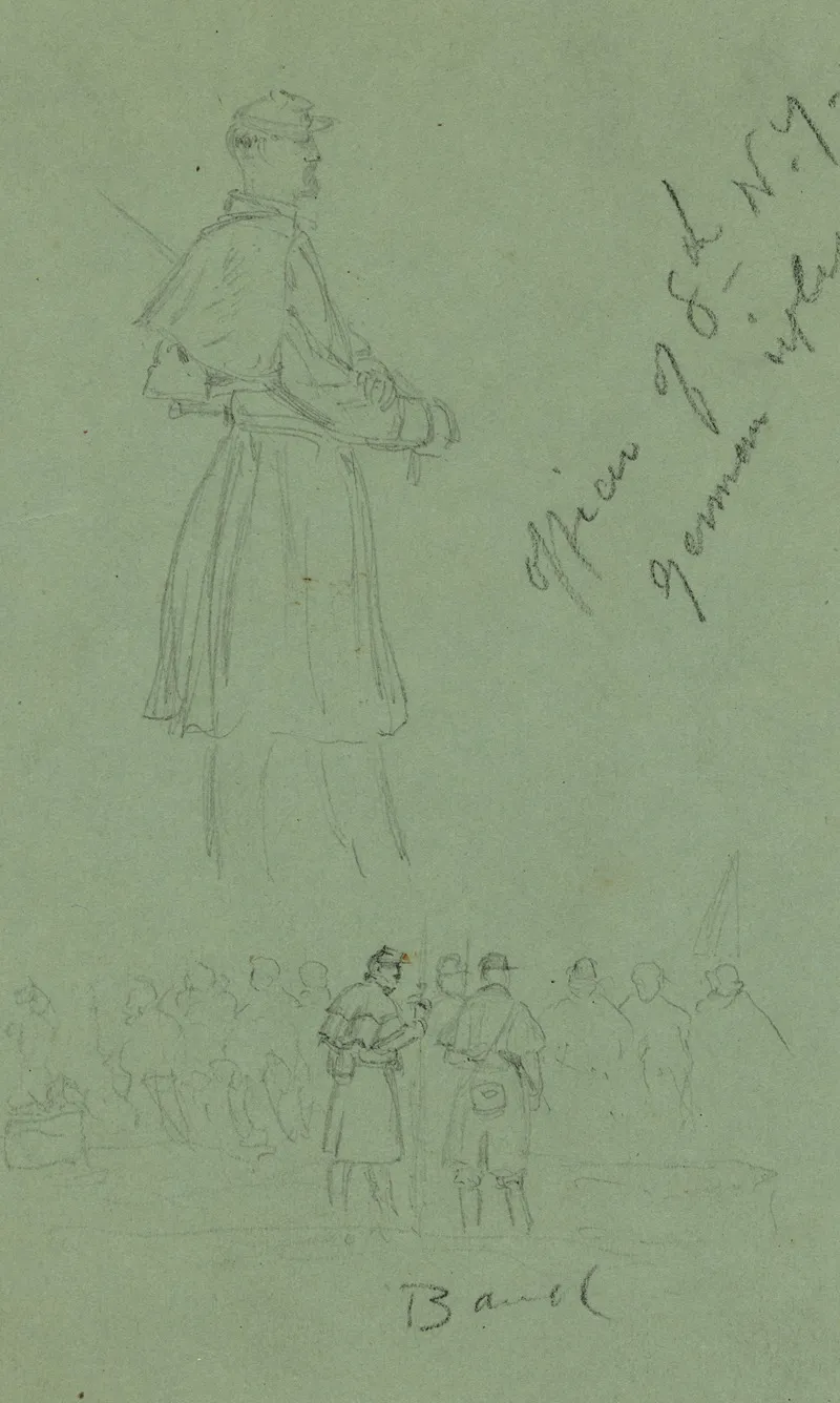 Officer Of 8th N Y German Rifles And Band