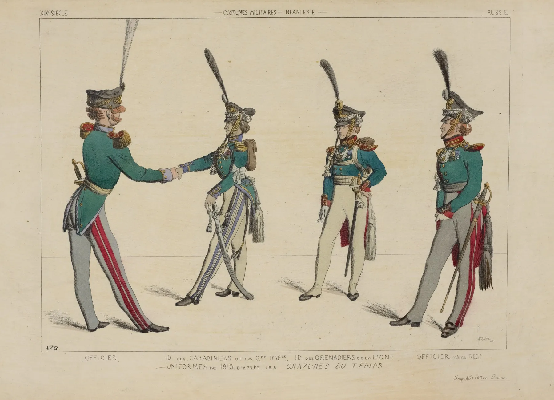Officier Id Des Carabiniers De La Garde Imperiale Id Des Grenadiers De La Ligne