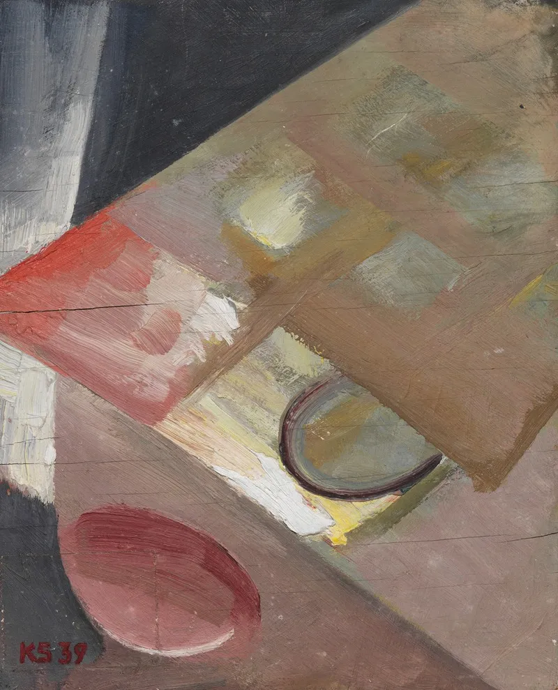 Ohne Titel Bild Mit Schiefer Ebene by Kurt Schwitters - Canvas Print