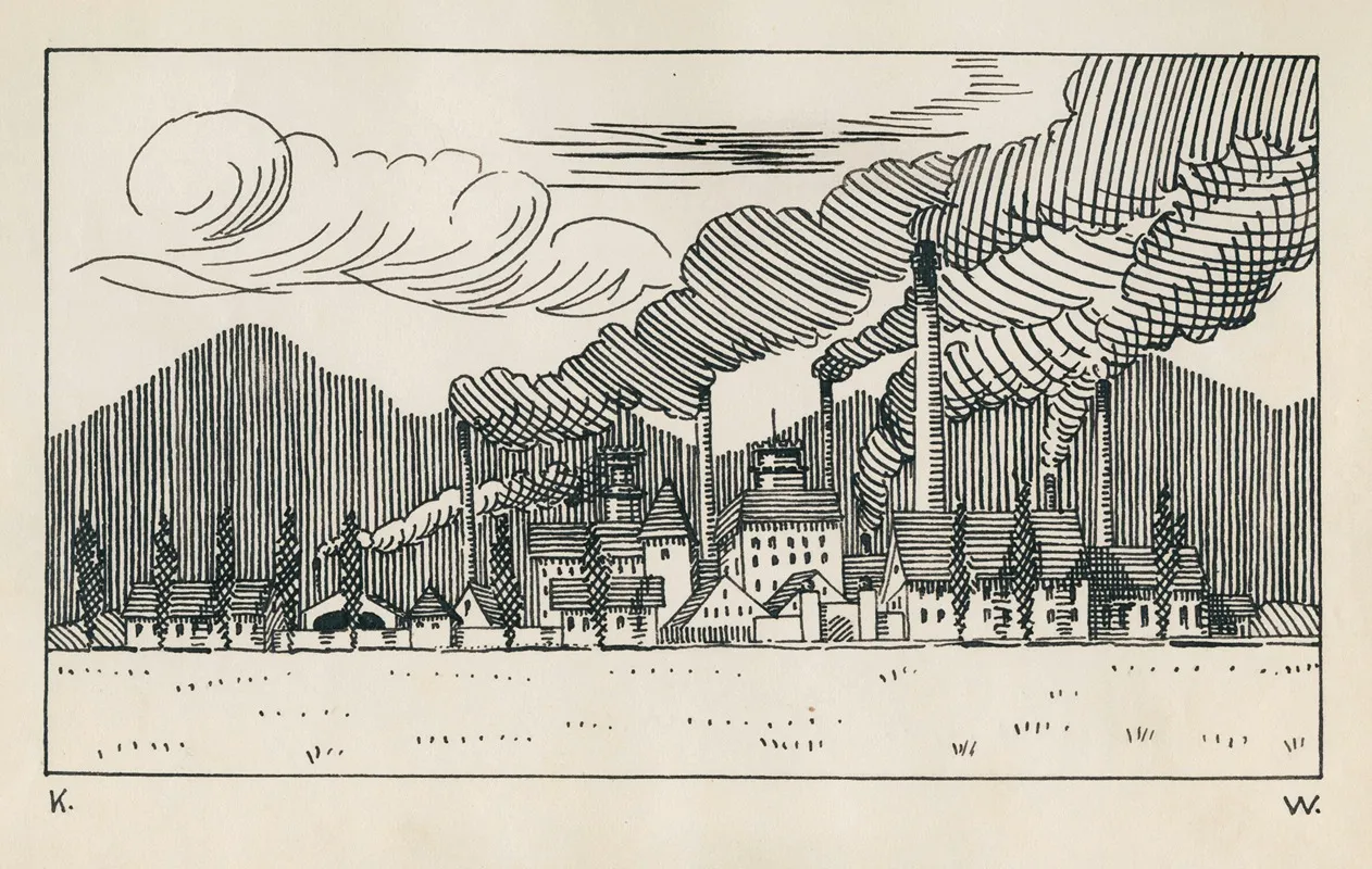 Ohne Titel Fabrik Mit Rauchenden Schloten