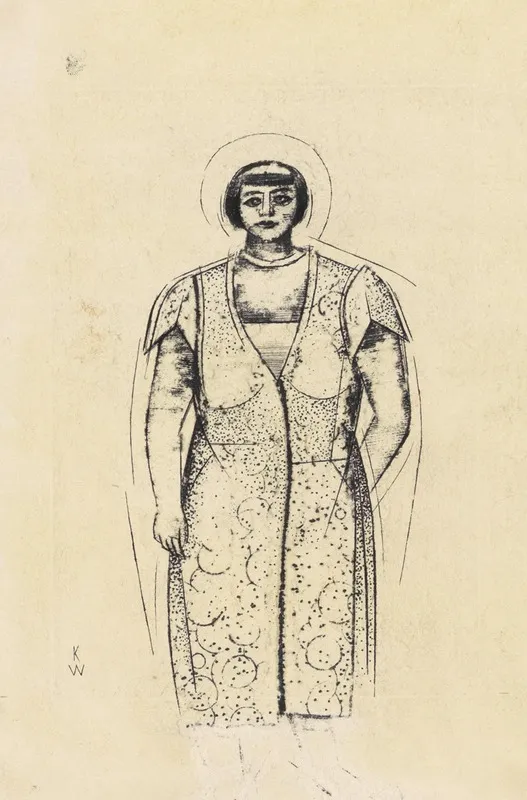 Ohne Titel Frauenfigur Ii 2 by Karl Wiener - Canvas Print