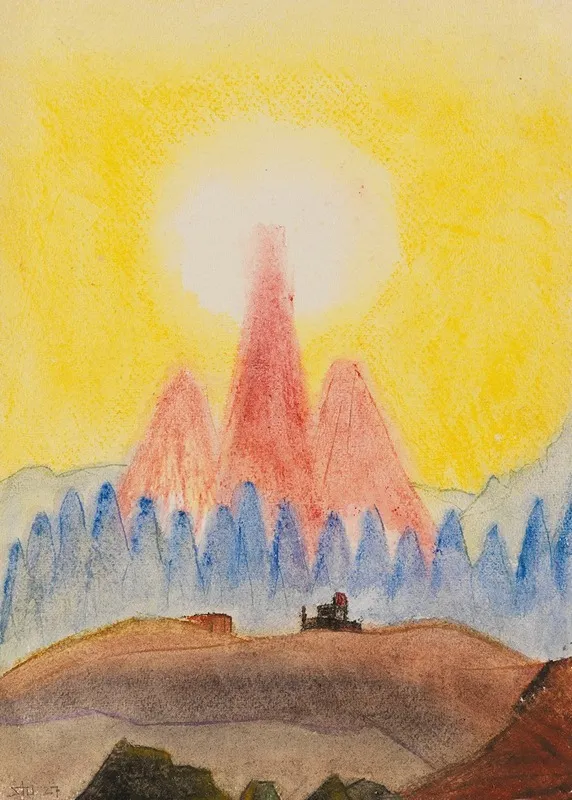 Ohne Titel Gipfelmotiv by Fritz Stuckenberg - Canvas Print