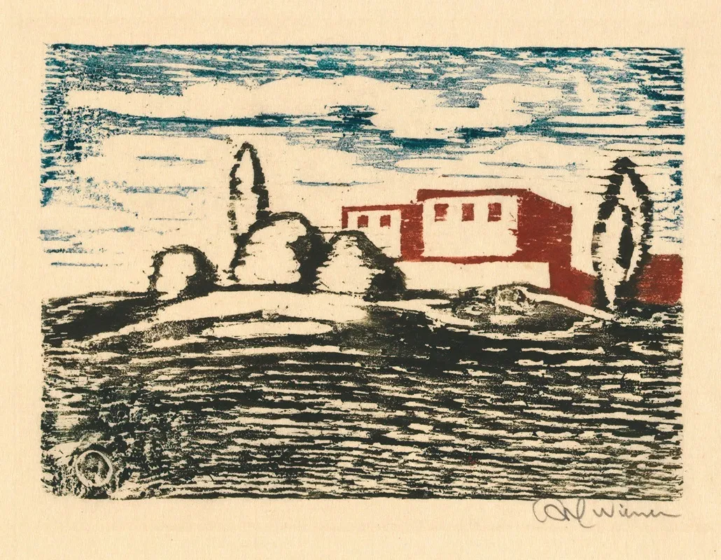 Ohne Titel Haus In Landschaft