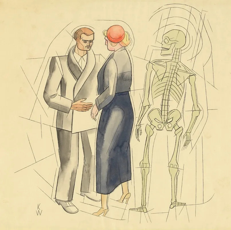 Ohne Titel Mann Frau Und Skelett