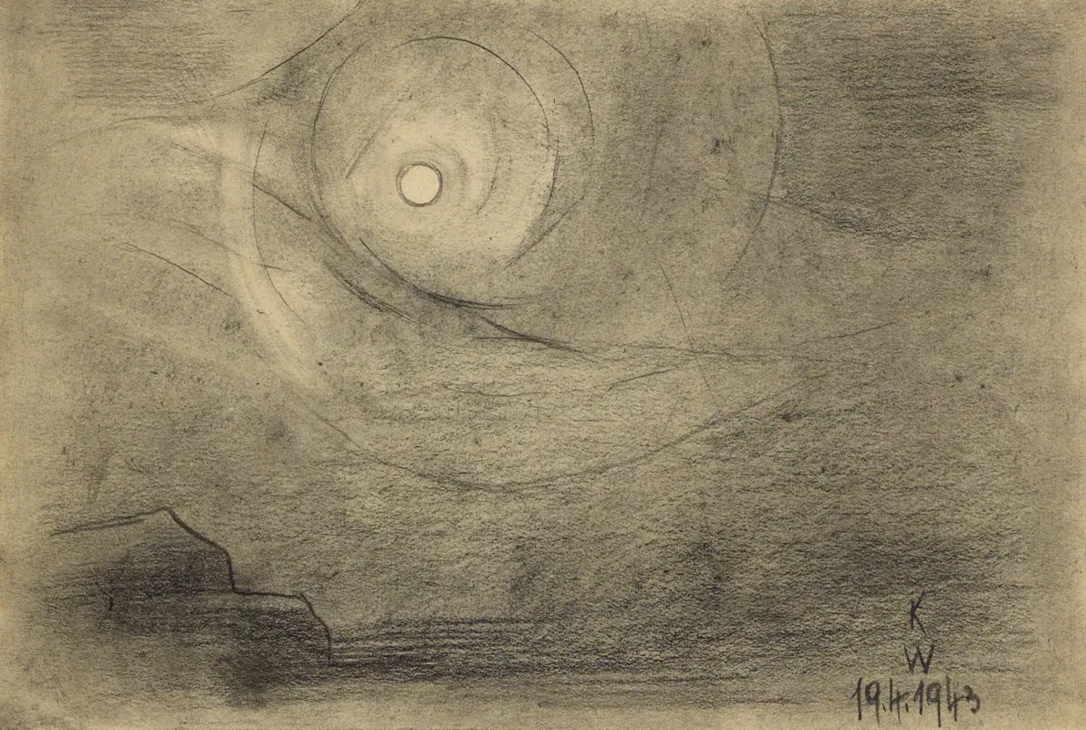 Ohne Titel Mond by Karl Wiener - Canvas Print