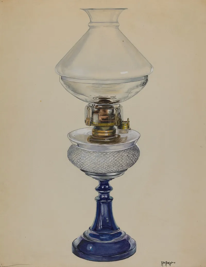Oil Lamp 5 by Ralph Atkinson - Canvas Print