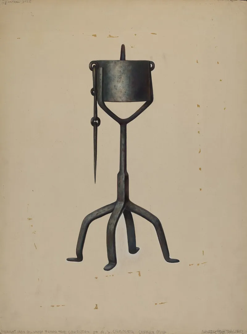 Oil Lamp 6 by Walter Hochstrasser - Canvas Print