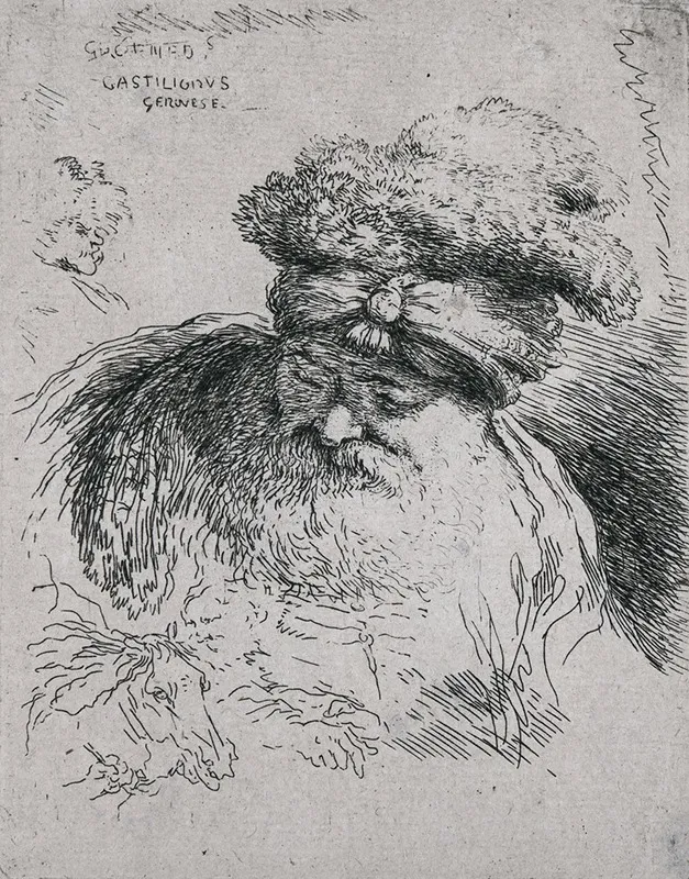 Old Bearded Man With A Turban by Giovanni Benedetto Castiglione - Canvas Print