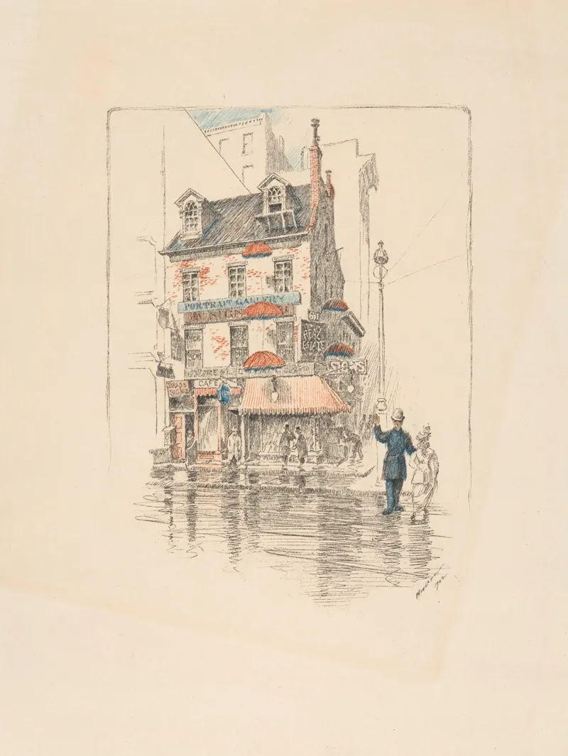 Old House Broadway At Great Jones Street by Charles Frederick William Mielatz - Canvas Print