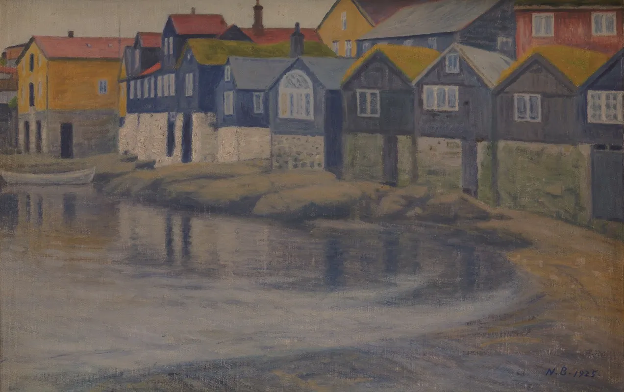 Old Houses In Torshavn by Niels Bjerre - Canvas Print