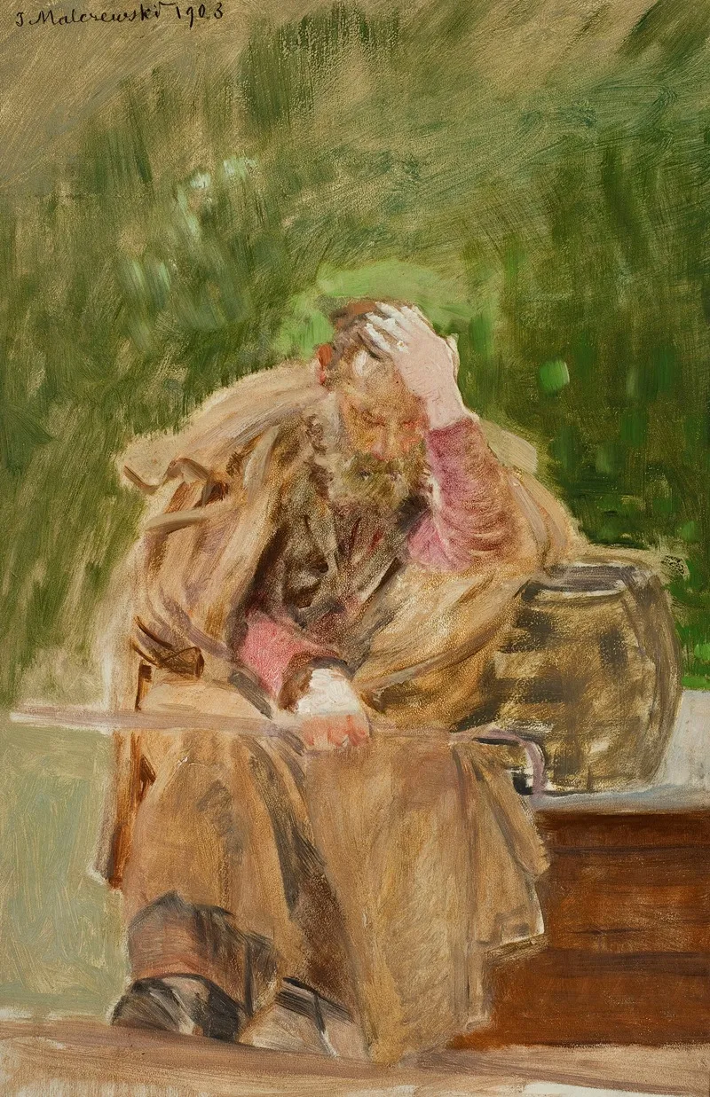 Old Man At A Water Well by Jacek Malczewski - Canvas Print