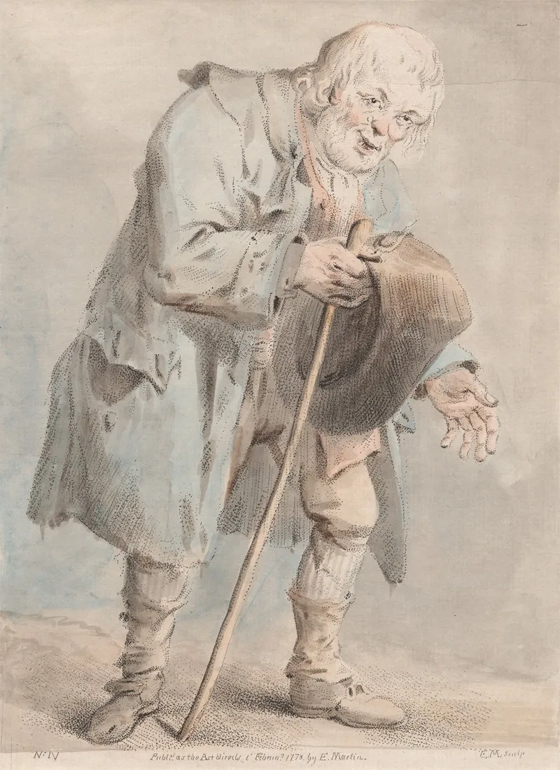 Old Man Begging by Elias Martin - Canvas Print