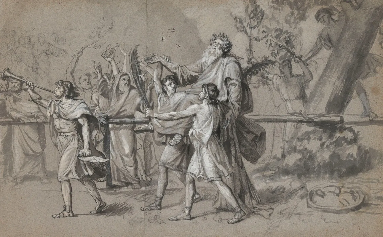 Old Man Carried In Triumph by Jean Antoine Verschaeren - Canvas Print