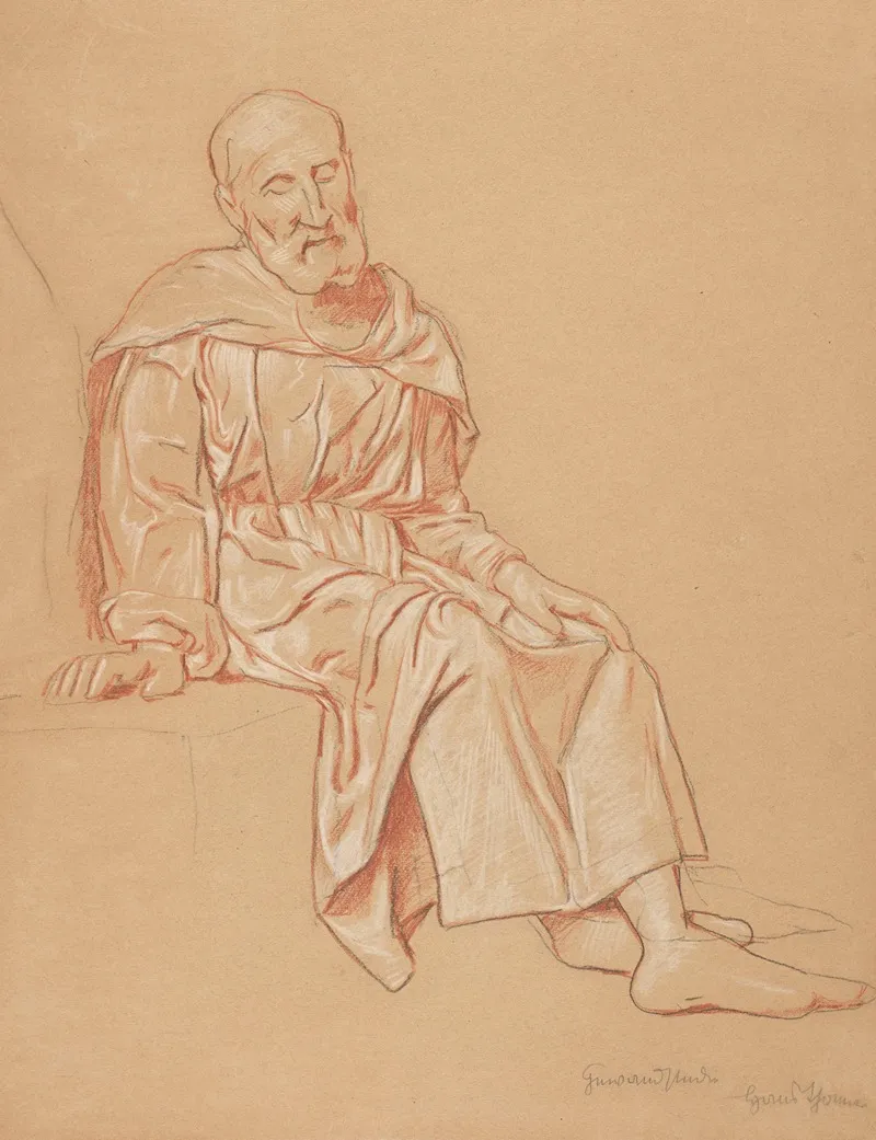 Old Man Sitting On A Rock