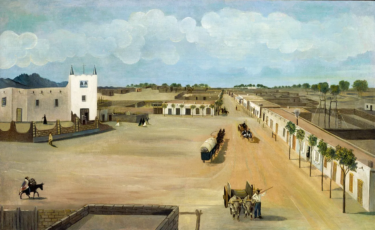 Old Mesilla Plaza by Leon Trousset - Canvas Print