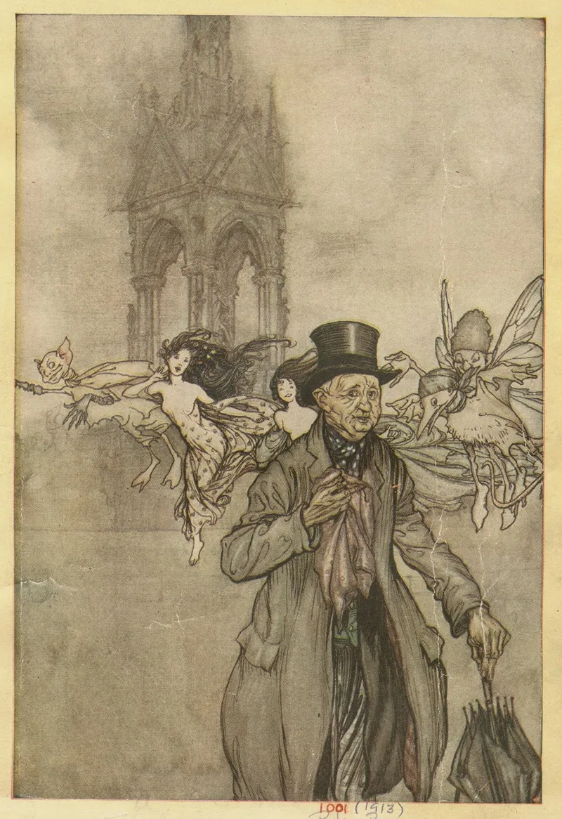 Old Mr Salford Was A Crab Apple Of An Old Gentleman Who Wandered All Day In The Gardens by Arthur Rackham - Canvas Print
