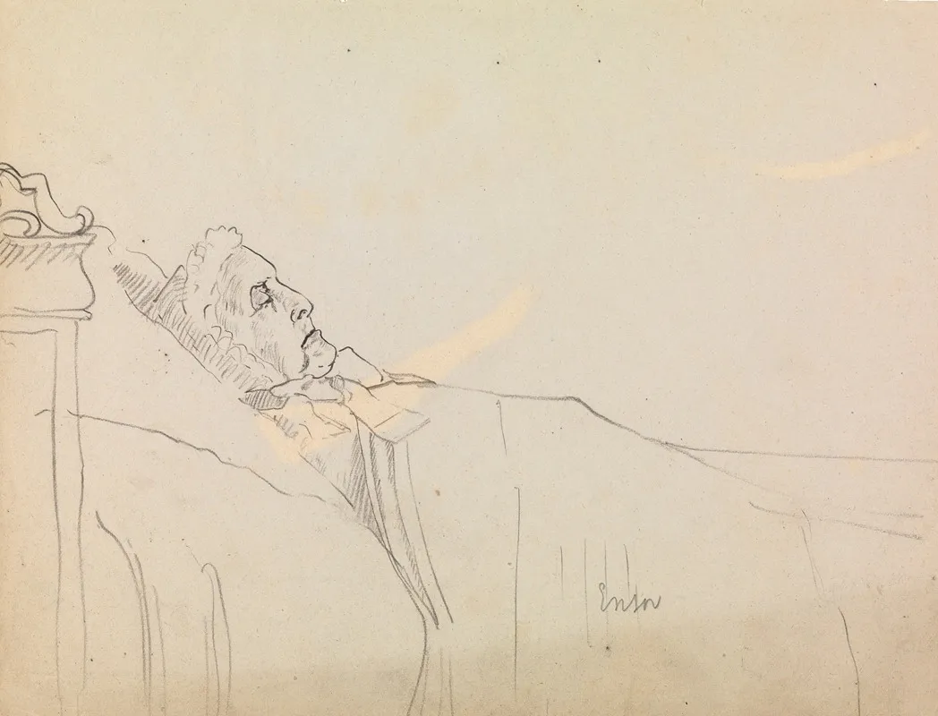 Old Woman Sleeping 3 by James Ensor - Canvas Print