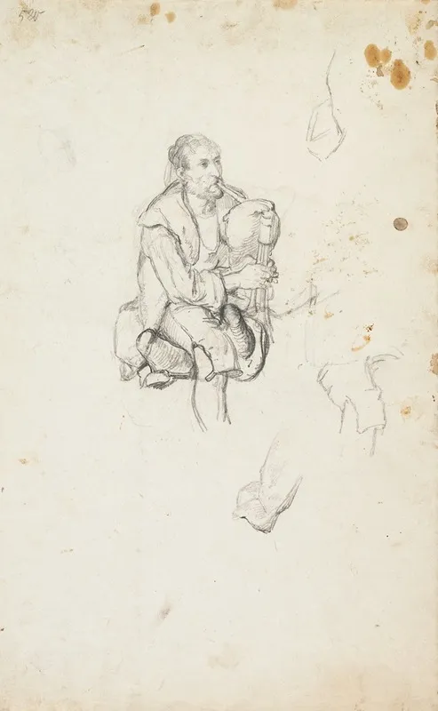 Old Zampogna Player Sitting