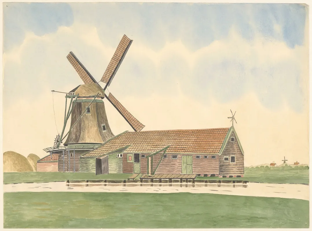 Oliemolen De Zoeker by Johannes Nicolaas Eijman - Canvas Print