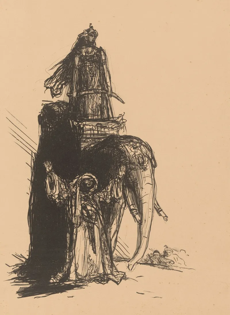 Olifant Met Staande Berijder