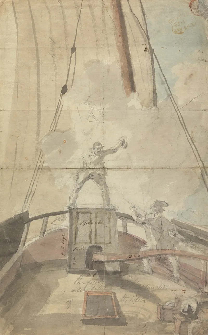 On A Man O War by William Anderson - Canvas Print