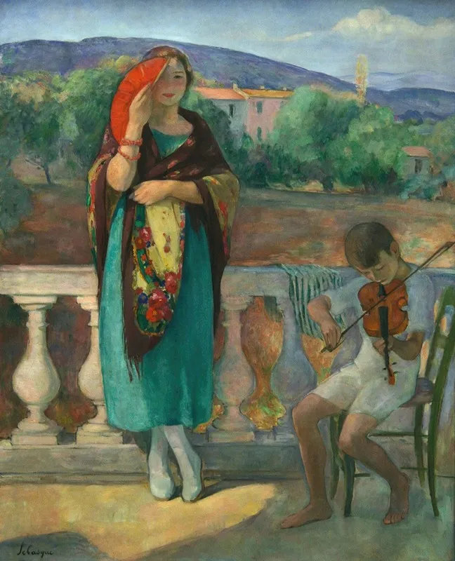 On The Balcony 6 by Henri Lebasque - Canvas Print