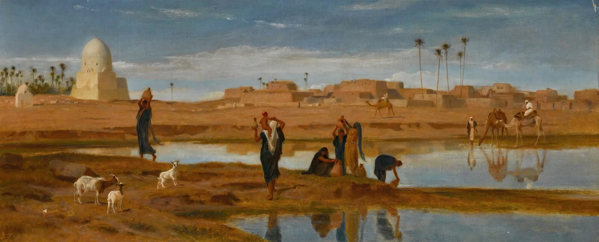 On The Banks Of The Nile 3 by Frederick Goodall - Canvas Print