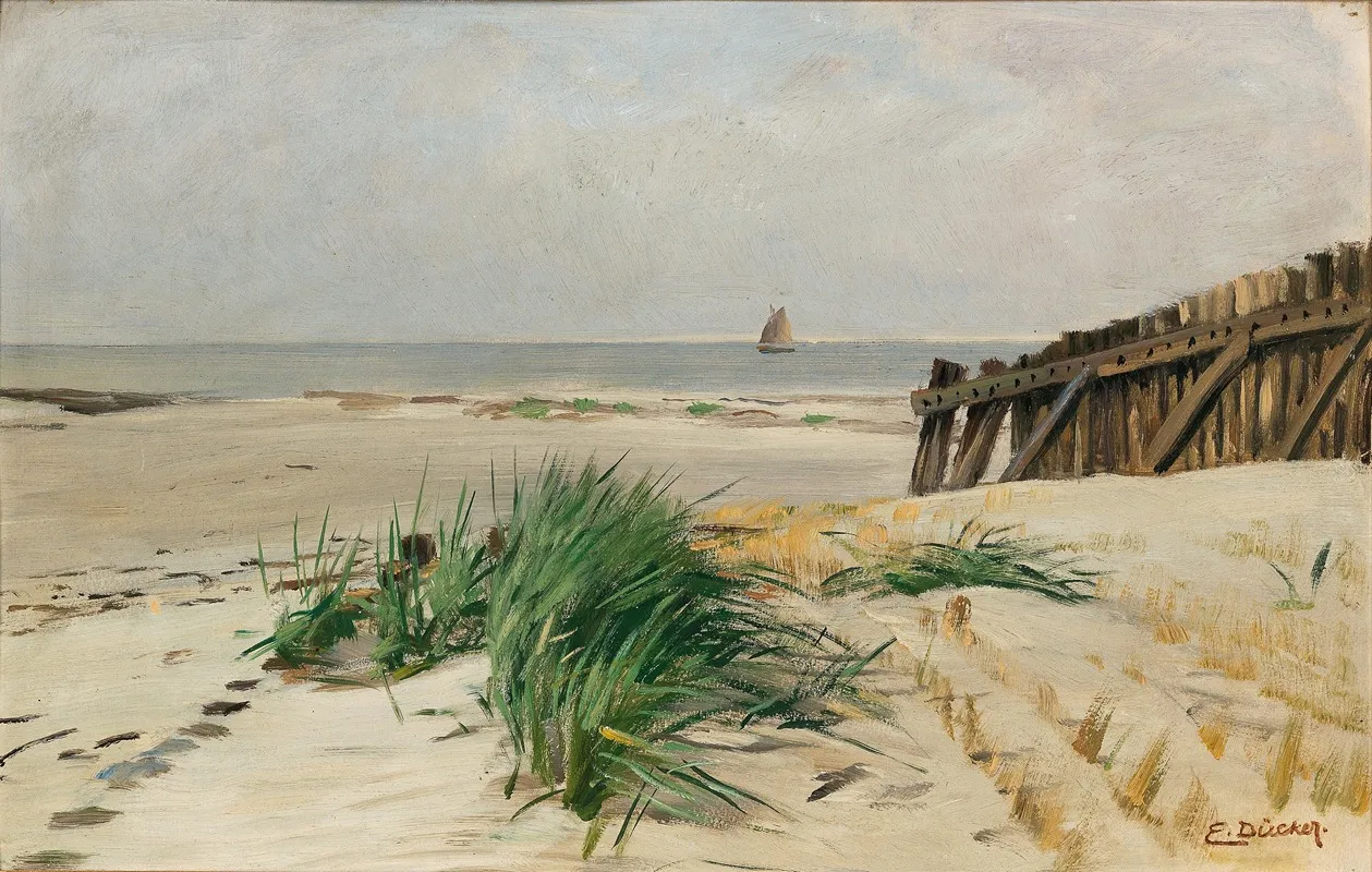 On The Beach 20 by Eugen Dücker - Canvas Print