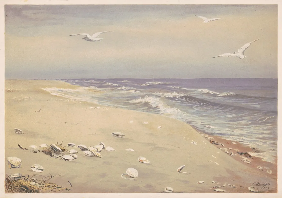 On The Beach 25 by Fidelia Bridges - Canvas Print