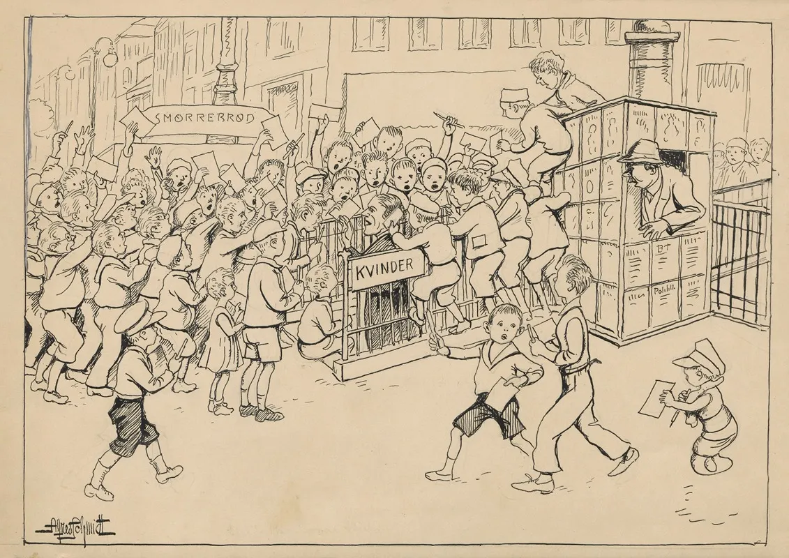 On The Hunt For Autographs by Alfred Schmidt - Canvas Print