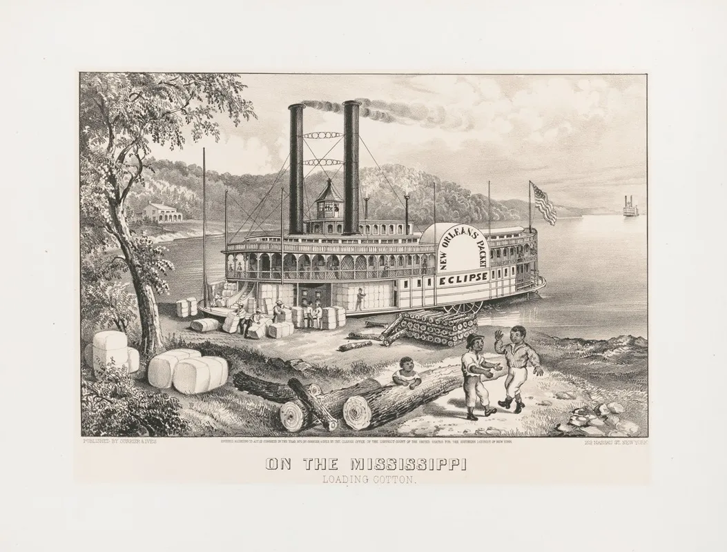 On The Mississippi Loading Cotton