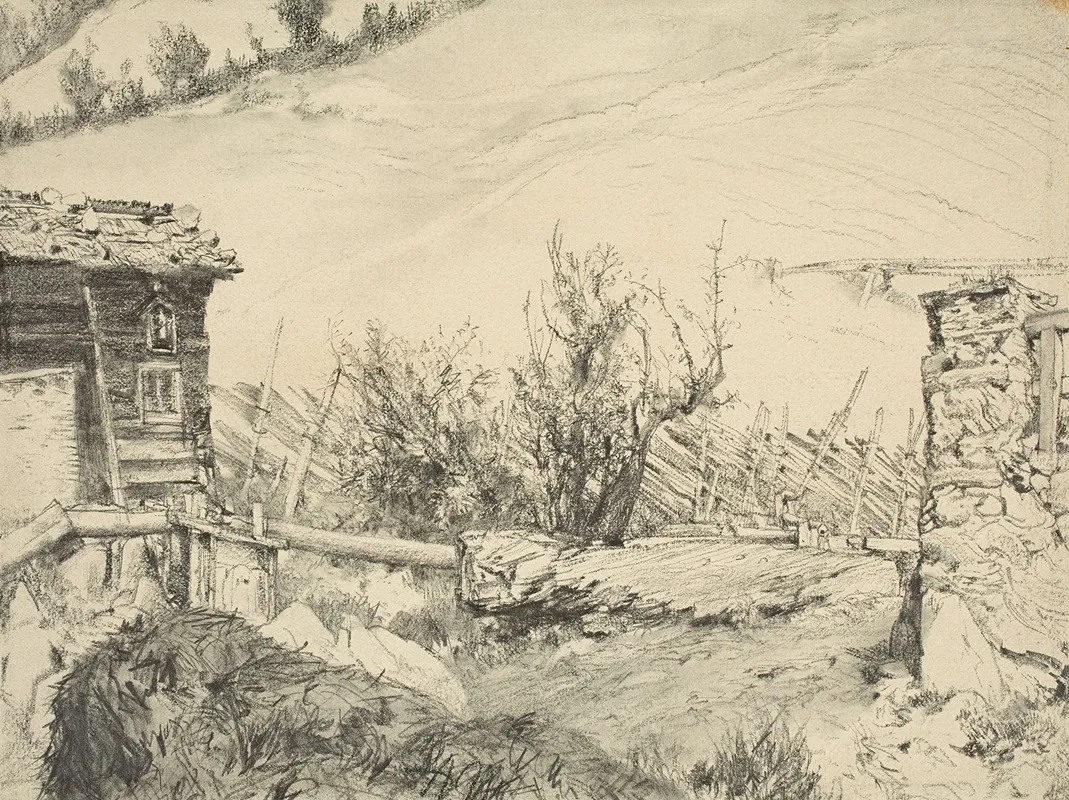 On The Mountainside by Adolph von Menzel - Canvas Print